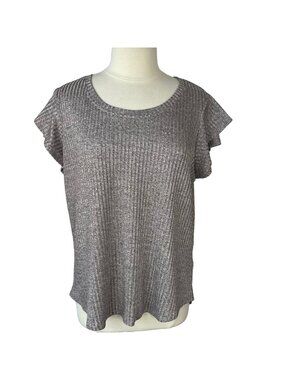 Worthington Knit Shirt XL Pink Black Short Sleeves Workwear